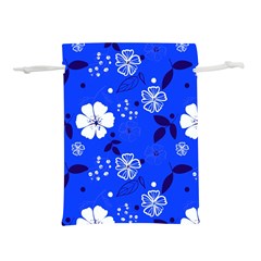 Blooming Seamless Pattern Blue Colors Lightweight Drawstring Pouch (s)