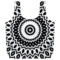 Circular Concentric Radial Symmetry Abstract Full Print Recycle Bag (xxl) by Proyonanggan