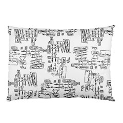 Blackboard Algorithms Black And White Pattern Pillow Case by dflcprintsclothing