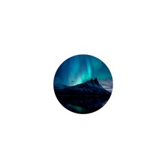 Aurora Borealis Mountain Reflection 1  Mini Buttons by Grandong
