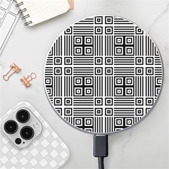 Squares Inside Background Checkered Contemporary Effect Electronic Futuristic Graphic Illusion Modern Wireless Fast Charger(white) by Loisa77