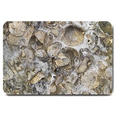 Fossilized Seashell Texture Print Design Bk Large Doormat by dflcprintsclothing