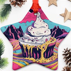 Dessert Chocolate Cream Star Ornament (two Sides) by Loisa77