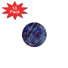 Peacock Bird Feathers Coloured Plumage 1  Mini Magnet (10 Pack)  by Perong