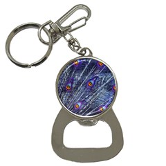 Peacock Bird Feathers Coloured Plumage Bottle Opener Key Chain by Perong