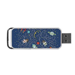 Cat Space Astronaut Rocket Maze Portable Usb Flash (two Sides)