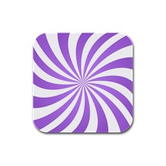 Spiral Vortex Rays Lavender Swirl Purple Rubber Square Coaster (4 Pack) by Salmanaz77