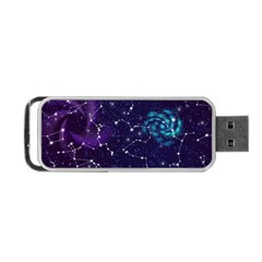 Realistic Night Sky Poster With Constellations Portable Usb Flash (one Side) by Ket1n9