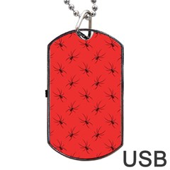 Spiders Pattern Seamless Arachnids Dog Tag Usb Flash (two Sides) by Maspions