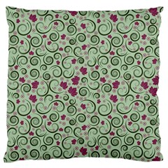 Swirls Foliage Leaves Green Standard Premium Plush Fleece Cushion Case (two Sides)