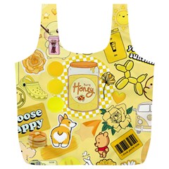 Marillo Pastel Zkt, Aesthetic, Stickers, Yellow Full Print Recycle Bag (xl) by kyorashop23