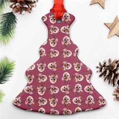 Whimsy Chickens Pattern Christmas Tree Ornament (two Sides) by dflcprintsclothing