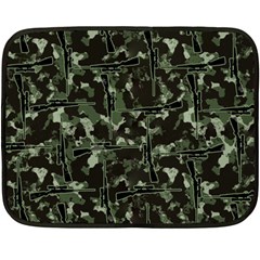 Hunting Motif Camouflage Pattern Print Bk Fleece Blanket (mini) by dflcprintsclothing
