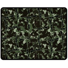 Hunting Motif Camouflage Pattern Print Bk Fleece Blanket (medium) by dflcprintsclothing