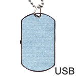 Blue Denim Texture, Macro Dog Tag USB Flash (Two Sides) Back