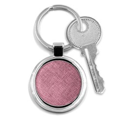 Pink Fabric Texture, Knitted Pink Texture, Key Chain (round)