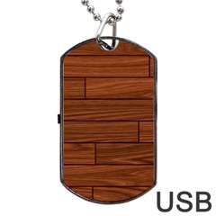 Seamless Wooden Planks Brown Wooden Background Dog Tag Usb Flash (two Sides)