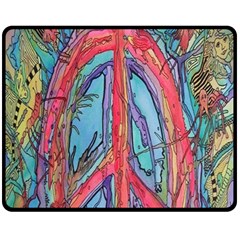 Artistic Psychedelic Hippie Peace Sign Trippy Fleece Blanket (medium) by Bedest