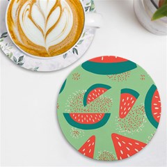 Watermelon Dots Summer Pattern Uv Print Round Tile Coaster