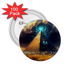Mystic Blue Pyramid Art 2 25  Buttons (100 Pack)  by ExtraAwesomeSauce