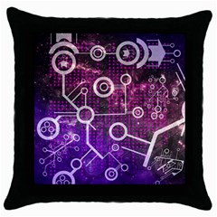 Cosmic Network Geometric Art Throw Pillow Case (black)