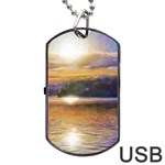 Serene Sunset Over Water Dog Tag USB Flash (Two Sides) Front