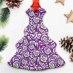 Funny Bacterias Drawing Motif Random Pattern Ornament (christmas Tree)  by dflcprintsclothing