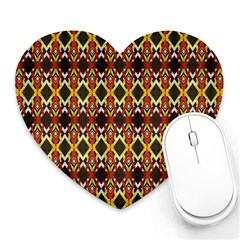 Colorful Geometric Pattern Design Heart Mousepad by ExtraAwesomeSauce