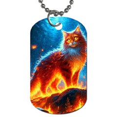 Enchanted Fire Feline Dog Tag (two Sides) by ExtraAwesomeSauce