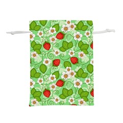 Strawberries Pattern Seamless Lightweight Drawstring Pouch (l)