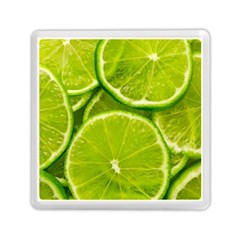 Lime Slices Close Up, Fresh, Fruit, Green Lemon Memory Card Reader (square) by kyorashop23