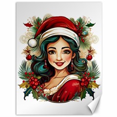 Young Woman With Santa Claus Clothes Isolated Illustration Wb Canvas 36  X 48  by dflcprintsclothing