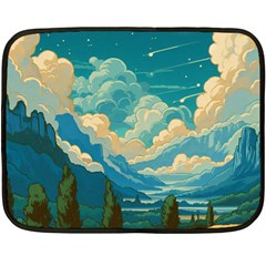 Mountains Rural Countryside Sky Two Sides Fleece Blanket (mini) by Salmanaz77