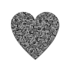 Be True Be Yourself Typographic Print Pattern Heart Magnet by dflcprintsclothing