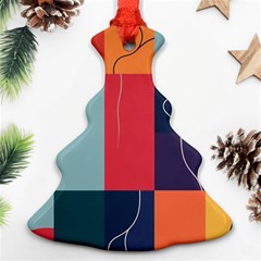  Minimalist Pattern With Simple Lines And Shapes, Creating A Clean And Modern Aesthe Christmas Tree Ornament (two Sides) by myclothy