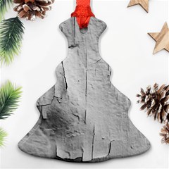 Wall With Cracked White Paint Texture Christmas Tree Ornament (two Sides) by dflcprintsclothing
