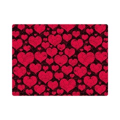 Valentines Day Hearts Pattern Love Red Premium Plush Fleece Blanket (mini) by Maspions