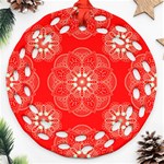 Crimson Current Round Filigree Ornament (Two Sides) Back