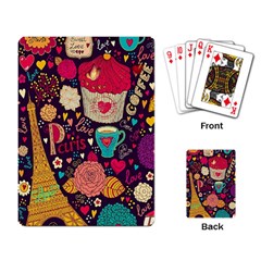 Collage Worx Black Collage Cupcake Eifel Tower Fireworks Paris Playing Cards Single Design (rectangle) by Grandong