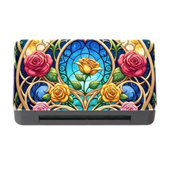 Roses Floral Stained Glass Vibrant Memory Card Reader With Cf by Grandong
