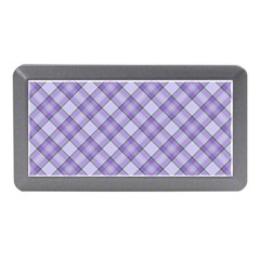 Purple Plaid Tartan 2 Diagonal Memory Card Reader (mini) by dressshop