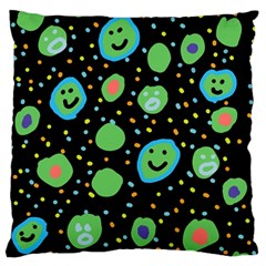 Doodle Dot Drawing Large Premium Plush Fleece Cushion Case (two Sides) by Salmanaz77