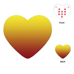 Electric Yellow To Burgundy Red Linear Gradient Playing Cards Single Design (heart) by GradientsOmbre