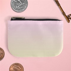 Pink Lace To Cream Yellow Linear Gradient Mini Coin Purse by GradientsOmbre