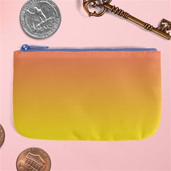 Coral Pink To Electric Yellow Linear Gradient Large Coin Purse by GradientsOmbre
