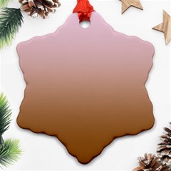 Pink Lace To Chocolate Brown Linear Gradient Snowflake Ornament (two Sides) by GradientsOmbre