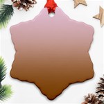 Pink Lace To Chocolate Brown Linear Gradient Snowflake Ornament (Two Sides) Front