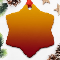 Amber Orange To Burgundy Red Linear Gradient Snowflake Ornament (two Sides) by GradientsOmbre