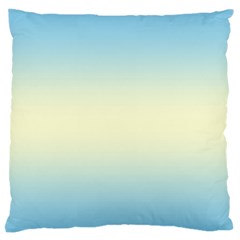 Baby Blue To Cream Yellow Bilinear Gradient Large Premium Plush Fleece Cushion Case (two Sides)