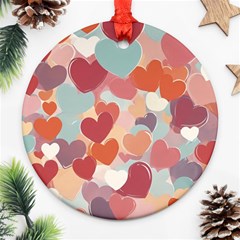 Valentines Day Hearts Romance Love Ornament (round) by Posterlux